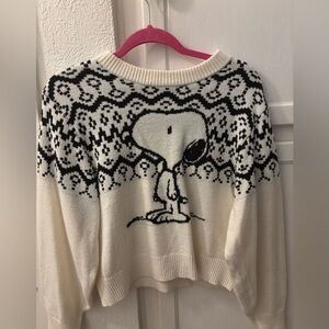 H&M Cream and Black Snoopy Sweater